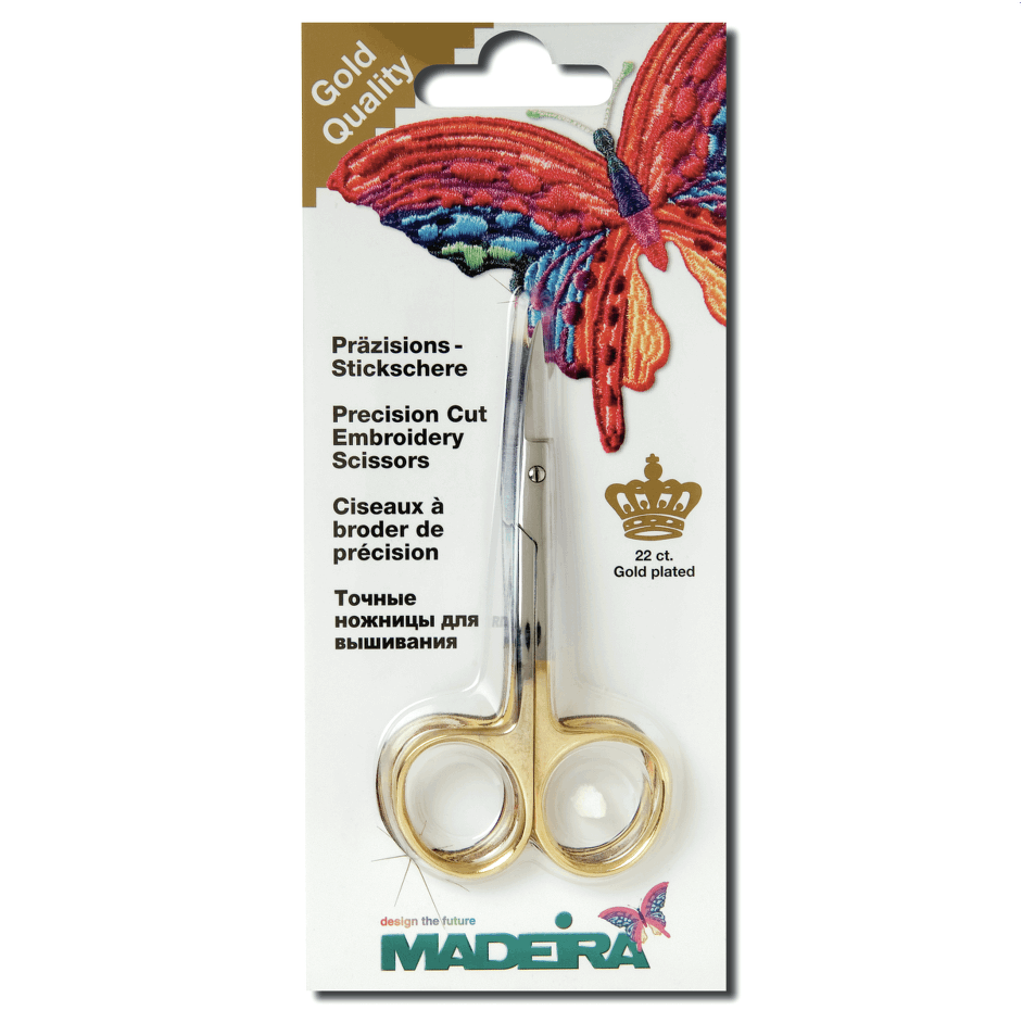 Madeira Gold Plated Double Curved Embroidery Scissors