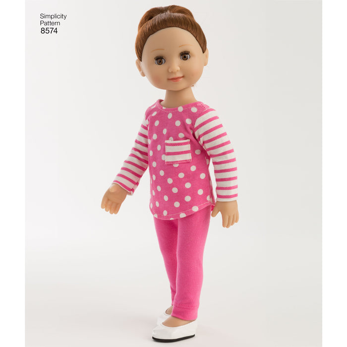 Simplicity Pattern 8574 doll clothes from Jaycotts Sewing Supplies