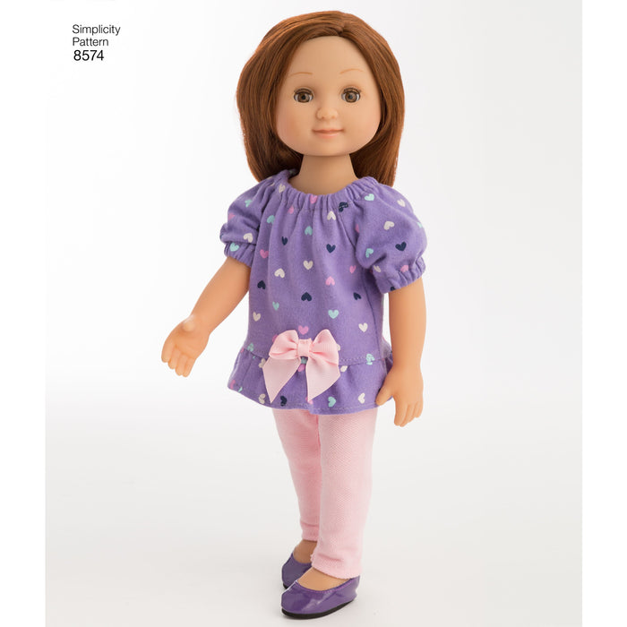 Simplicity Pattern 8574 doll clothes from Jaycotts Sewing Supplies