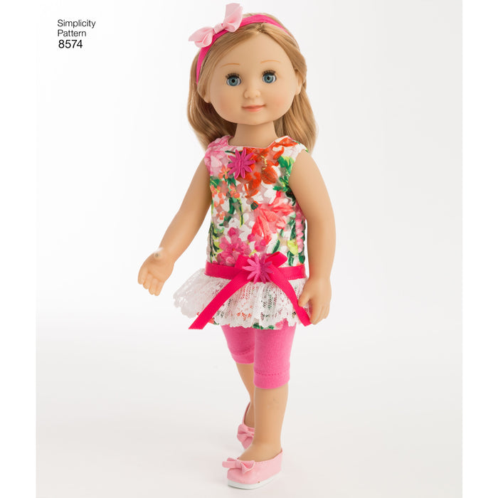 Simplicity Pattern 8574 doll clothes from Jaycotts Sewing Supplies