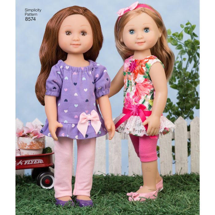 Simplicity Pattern 8574 doll clothes from Jaycotts Sewing Supplies