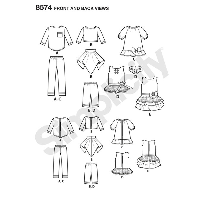 Simplicity Pattern 8574 doll clothes from Jaycotts Sewing Supplies