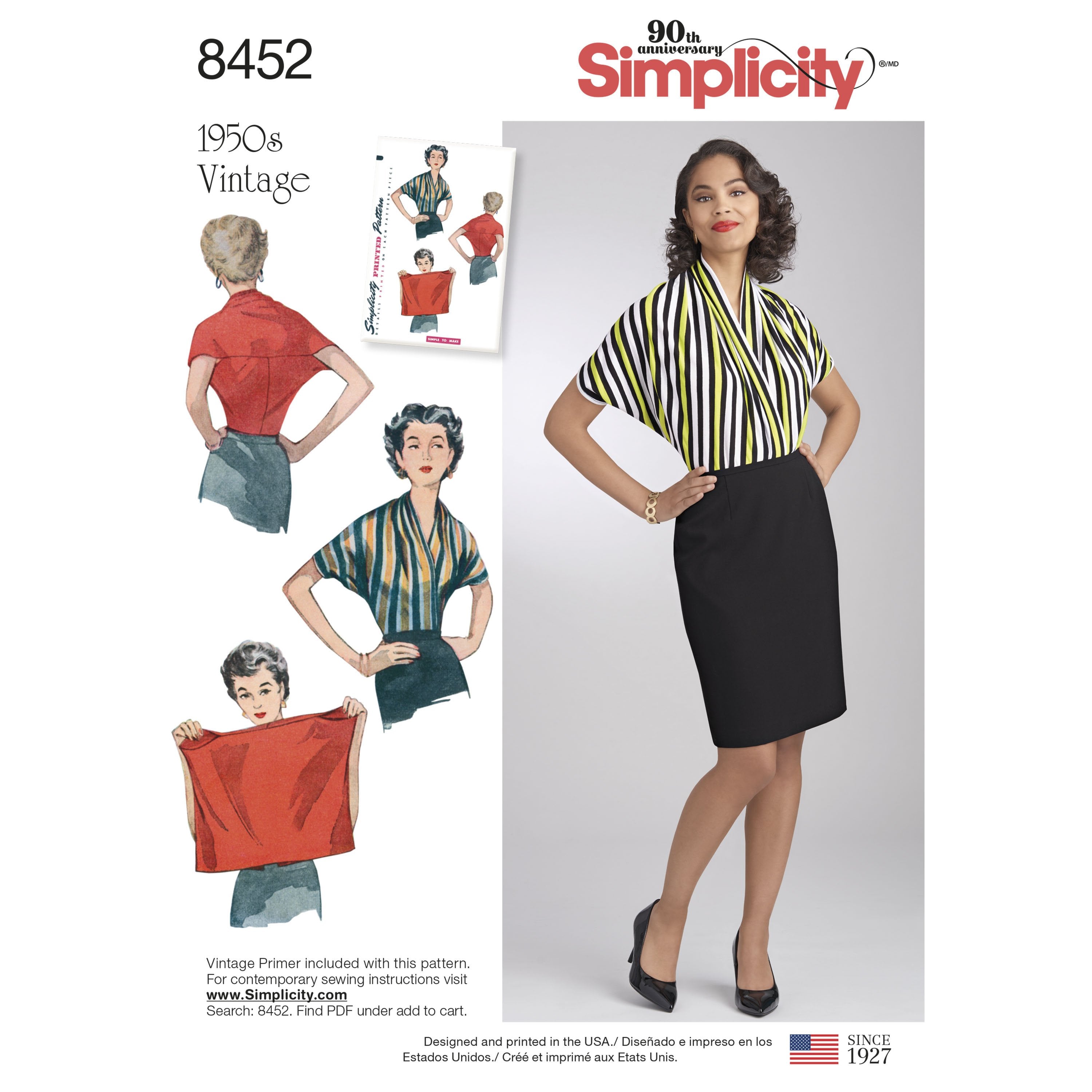 Simplicity Pattern 8452 vintage knit blouse pattern from Jaycotts Sewing Supplies