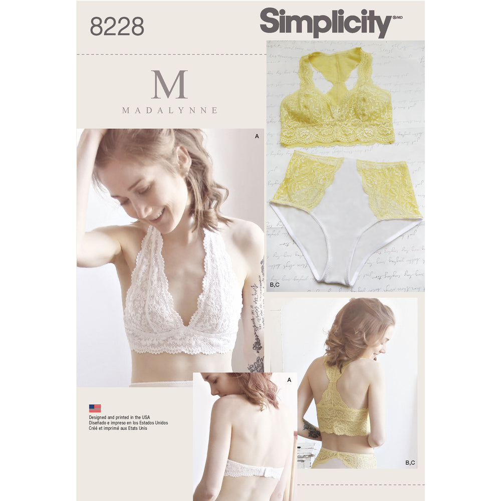 Simplicity S8229 Misses' Underwire Bras and Panties