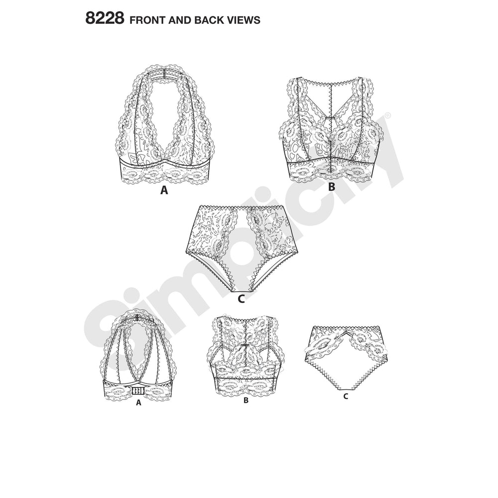 Simplicity Pattern 8228 misses-soft-cup-bras-and-panties from Jaycotts Sewing Supplies