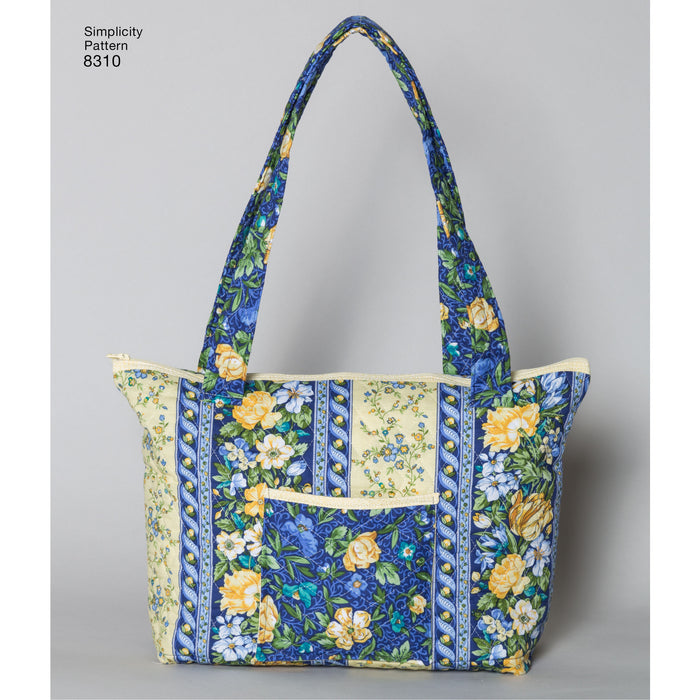 Simplicity Pattern 8310 quilted bags in three-sizes from Jaycotts Sewing Supplies