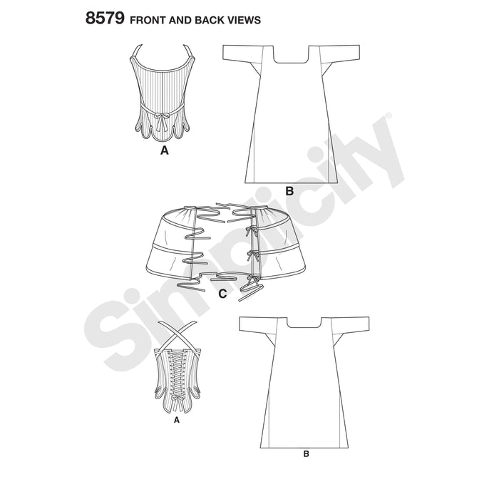 Simplicity Pattern 8579 18th century-costume from Jaycotts Sewing Supplies