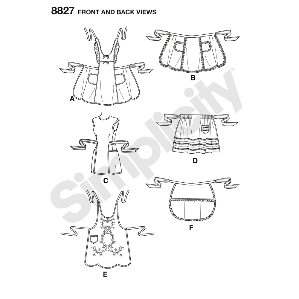 Simplicity Pattern 8827 missesâ€™ aprons from Jaycotts Sewing Supplies