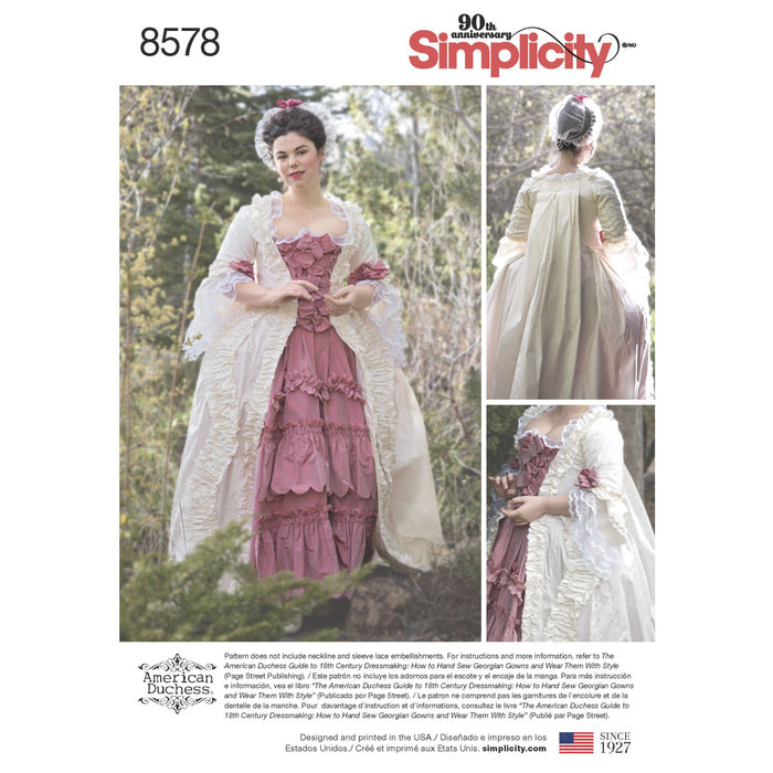 Simplicity Pattern 8578 18th century costume gown from Jaycotts Sewing Supplies