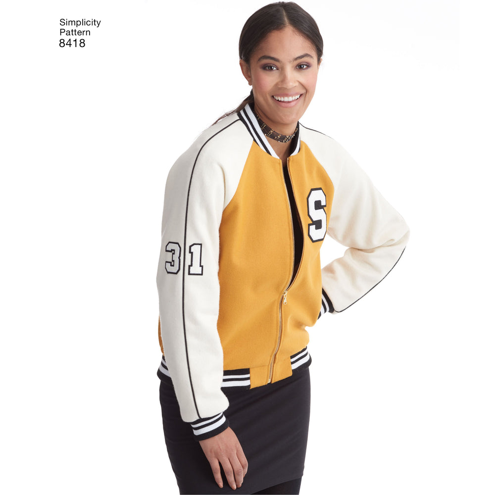 Simplicity Pattern 8418 misses lined bomber jacket from Jaycotts Sewing Supplies