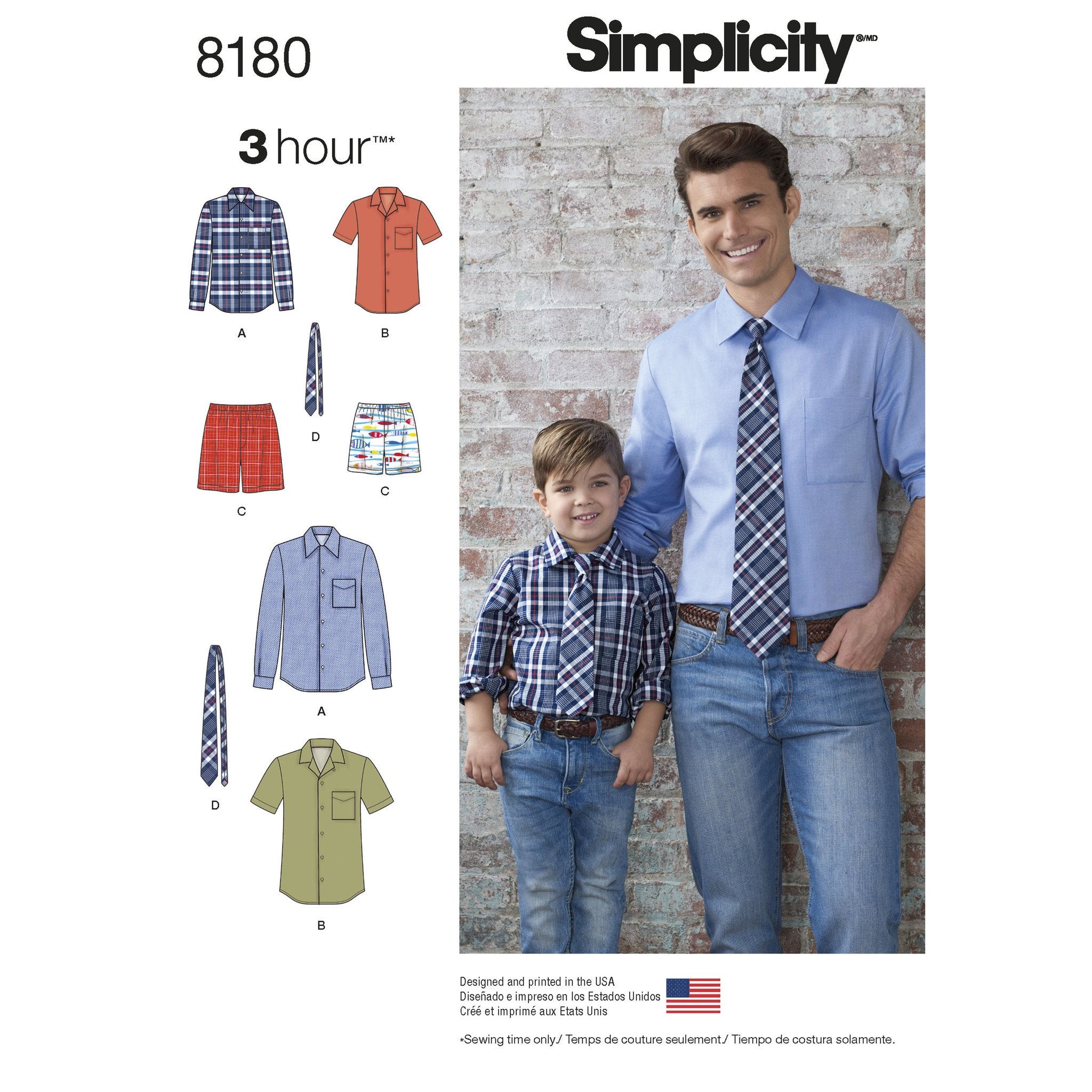 Simplicity 8180 boys / mens shirt pattern from Jaycotts Sewing Supplies