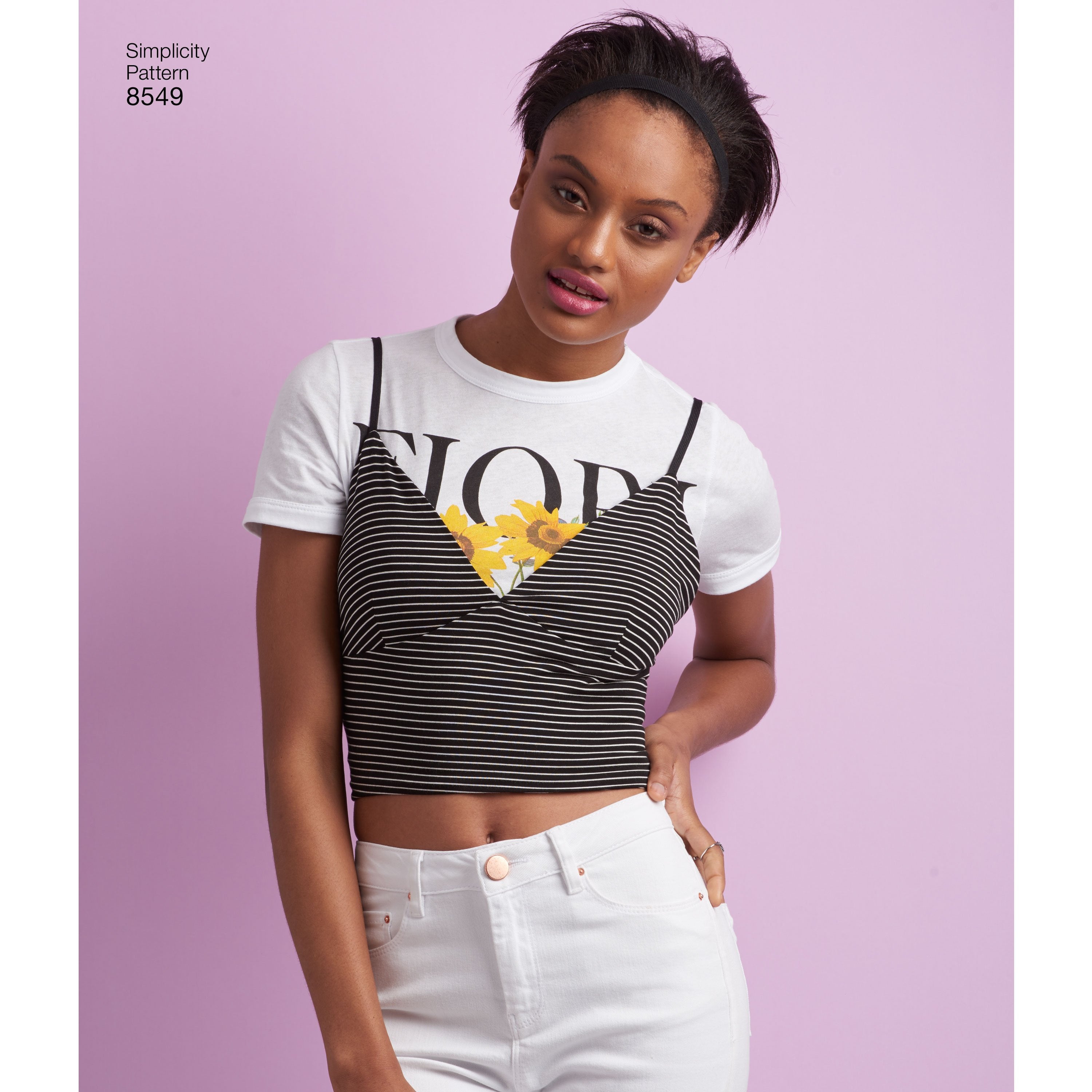 Simplicity Pattern 8549 knit or woven bra tops from Jaycotts Sewing Supplies