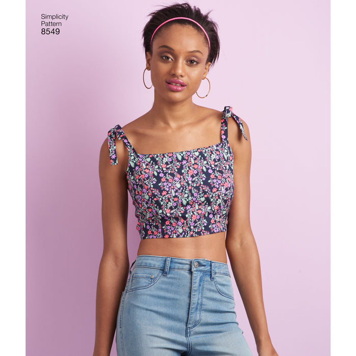 Simplicity Pattern 8549 knit or woven bra tops from Jaycotts Sewing Supplies