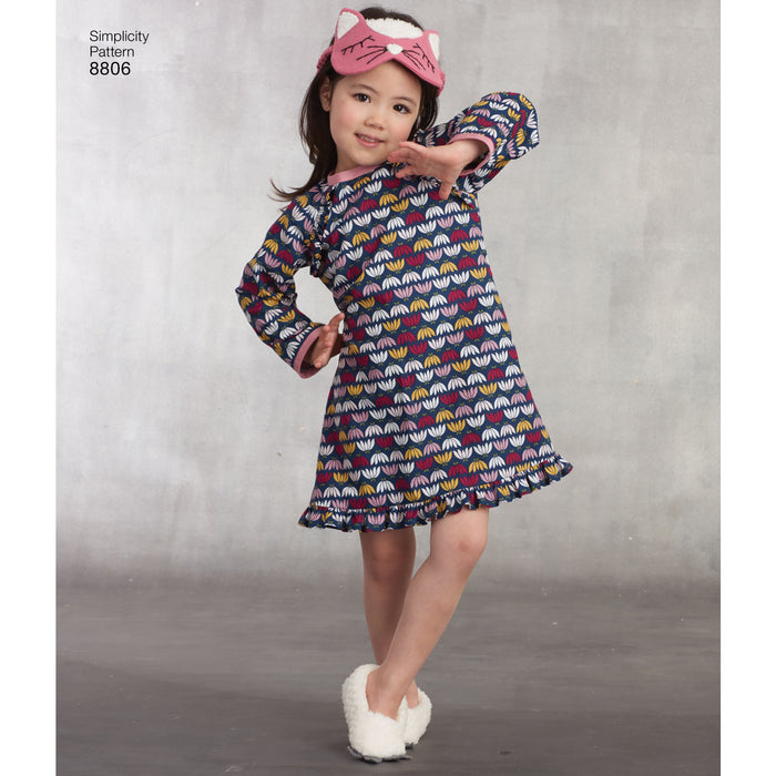 Simplicity Pattern 8806 boys and girls loungewear from Jaycotts Sewing Supplies