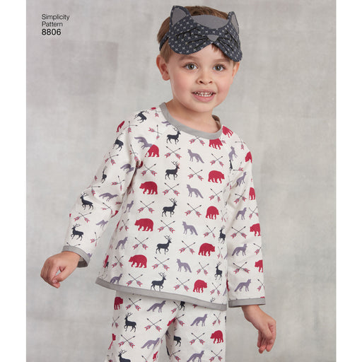 Simplicity Pattern 8806 boys and girls loungewear from Jaycotts Sewing Supplies