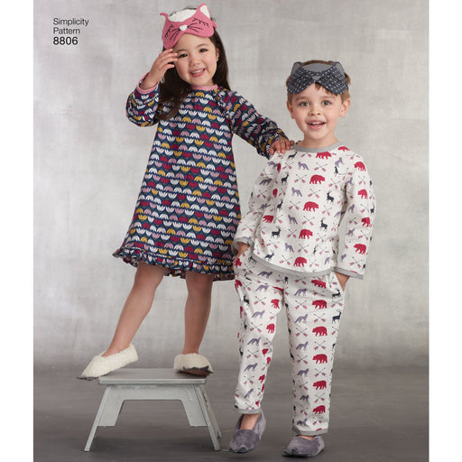 Simplicity Pattern 8806 boys and girls loungewear from Jaycotts Sewing Supplies