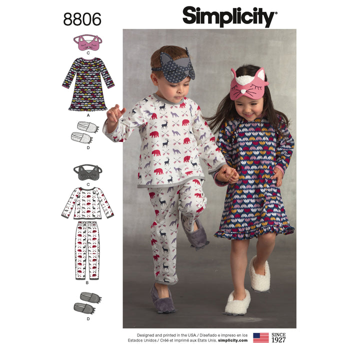 Simplicity Pattern 8806 boys and girls loungewear from Jaycotts Sewing Supplies