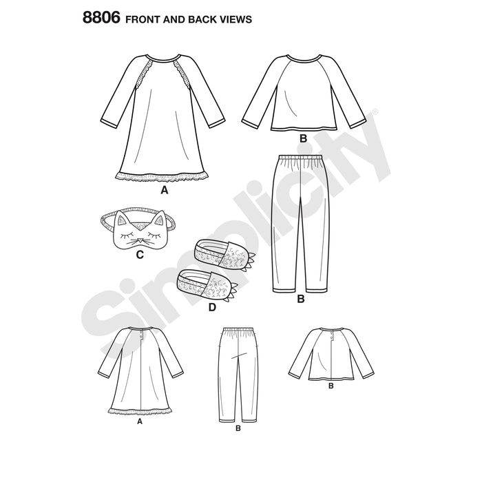 Simplicity Pattern 8806 boys and girls loungewear from Jaycotts Sewing Supplies