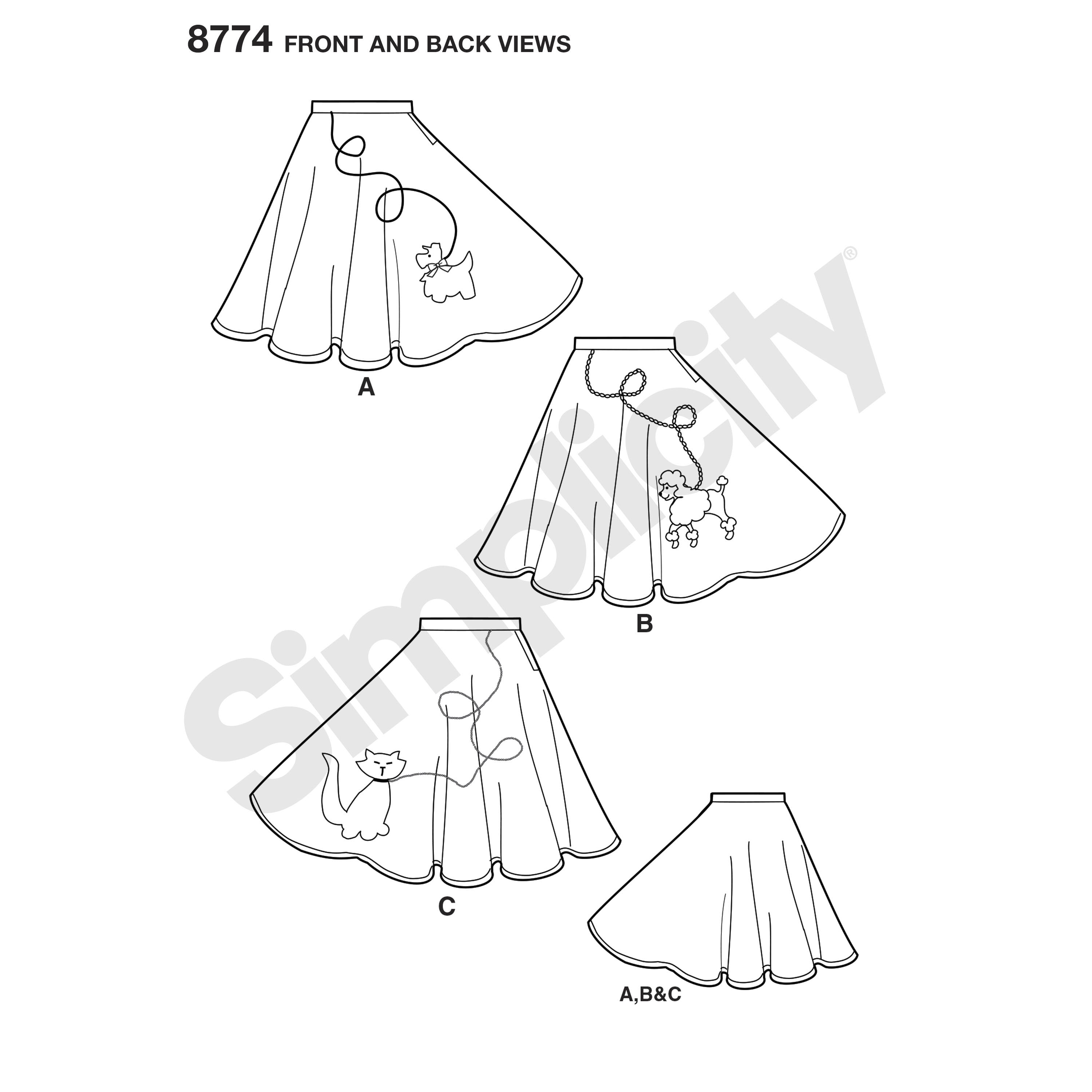 Simplicity Pattern 8774 Girls' Jive Costumes from Jaycotts Sewing Supplies