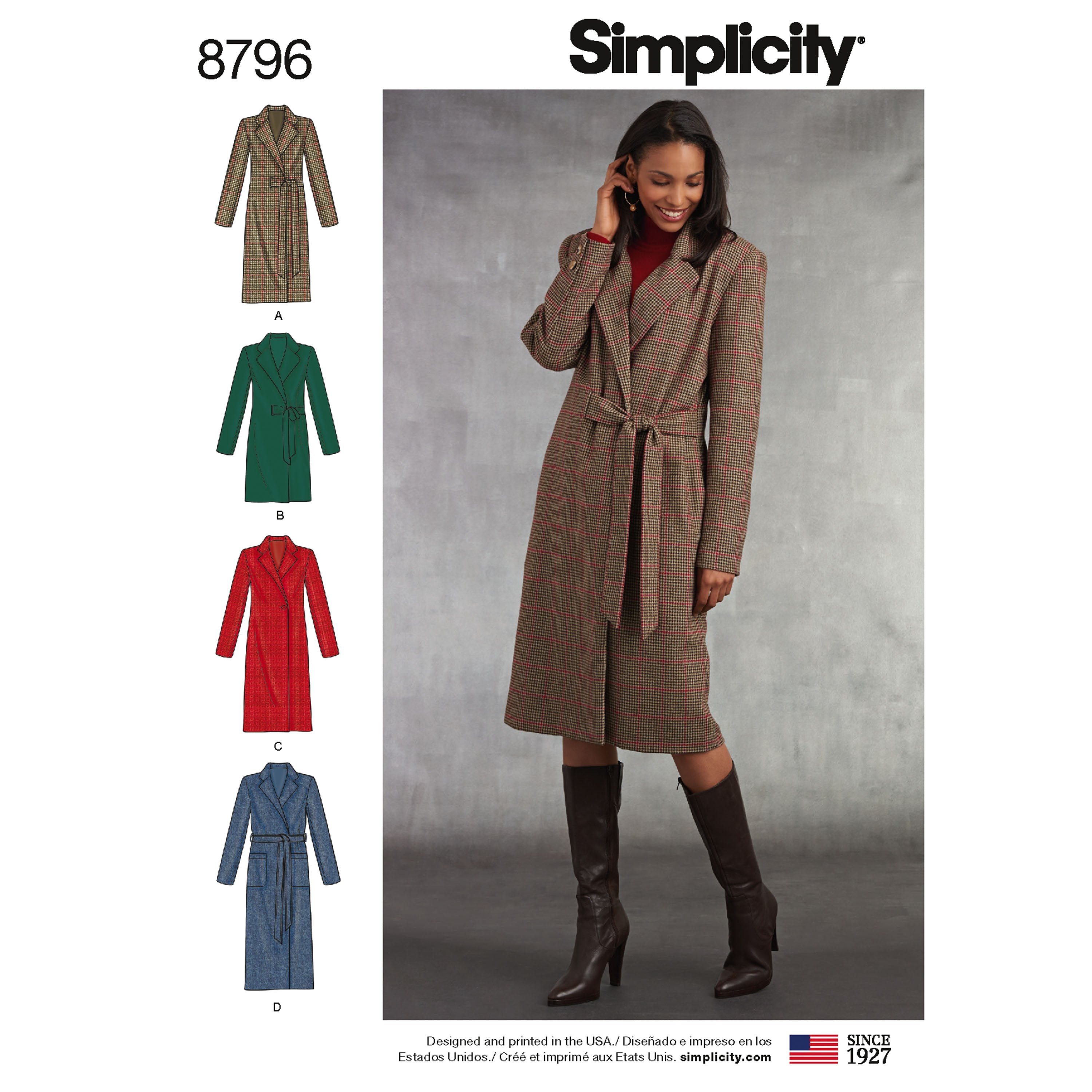 Simplicity Pattern 8796 A coat for every occasion from Jaycotts Sewing Supplies