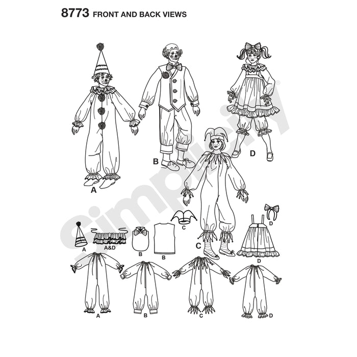 Simplicity Pattern 8773 traditional clown costume from Jaycotts Sewing Supplies