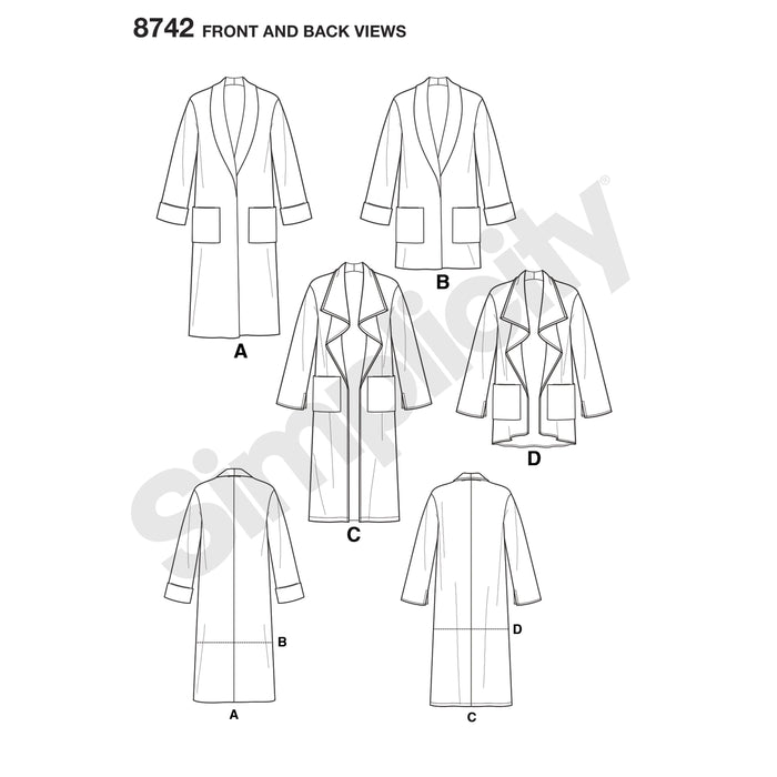 Simplicity Pattern 8742 Women's Cardigan from Jaycotts Sewing Supplies