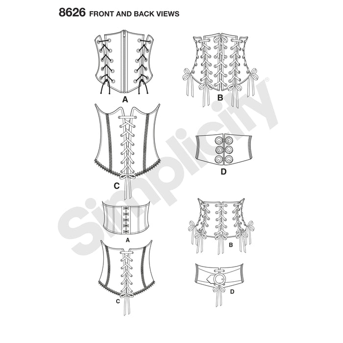 Simplicity Pattern 8626 corset belts from Jaycotts Sewing Supplies