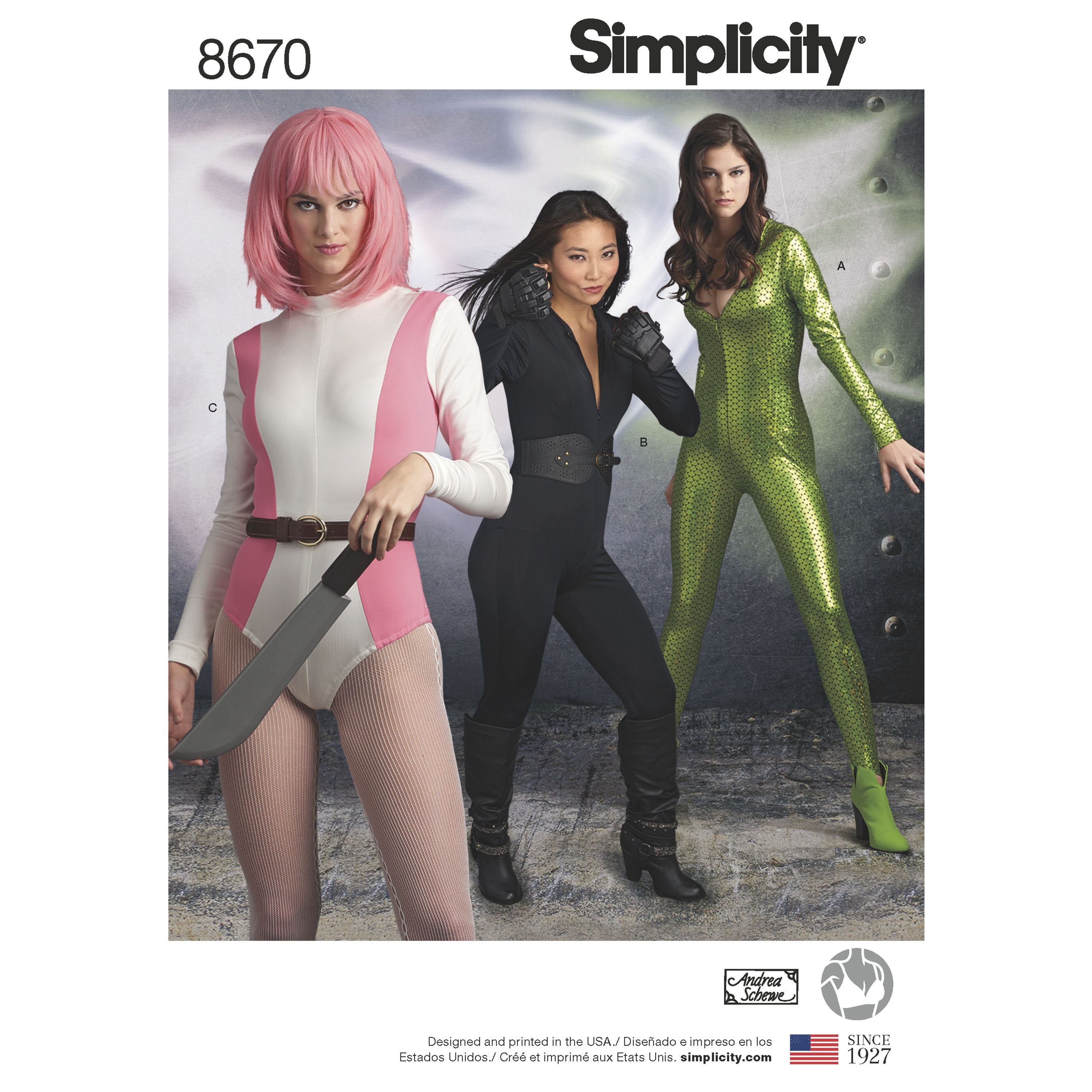 Simplicity Pattern 8670 Cosplay knit jumpsuit and bodysuit costume from Jaycotts Sewing Supplies