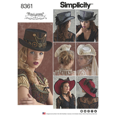 Simplicity Pattern 8361 hats in three sizes from Jaycotts Sewing Supplies