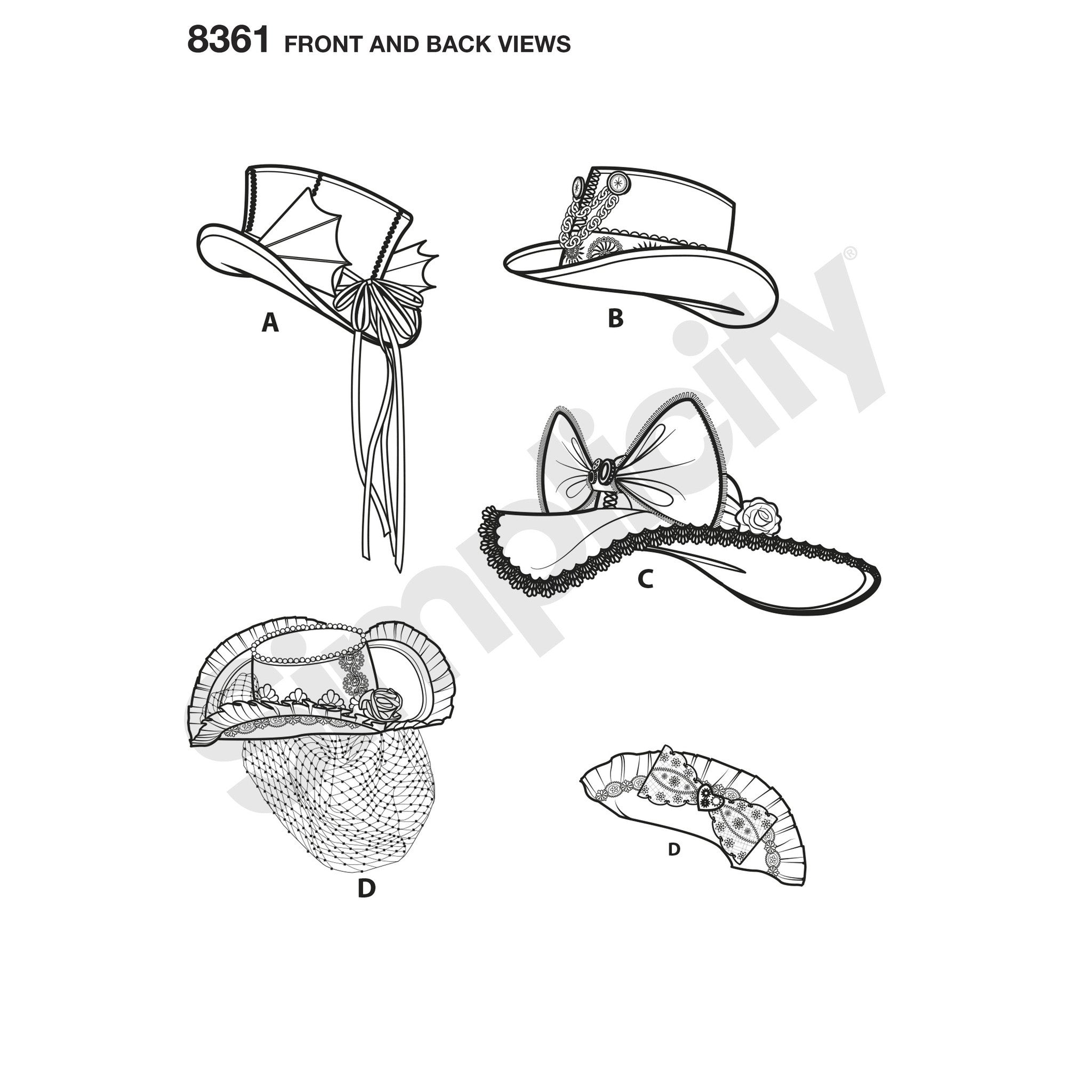 Simplicity Pattern 8361 hats in three sizes from Jaycotts Sewing Supplies