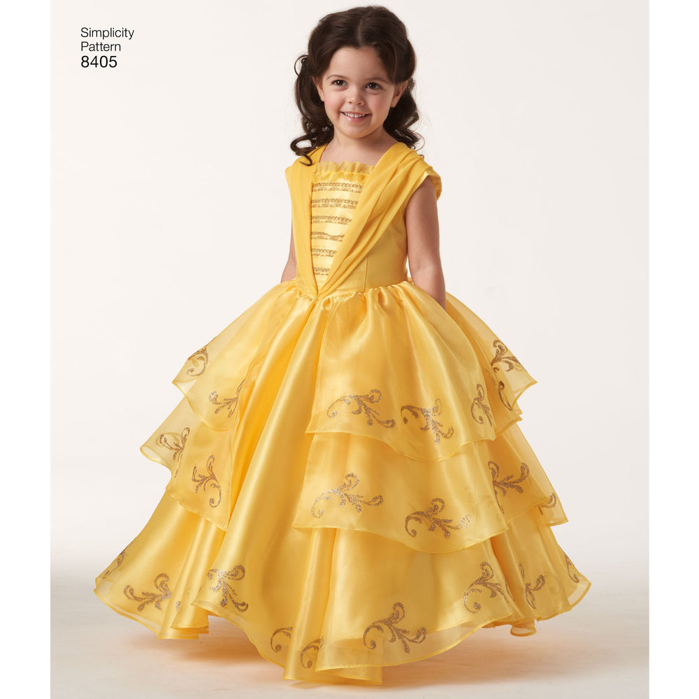 Simplicity Pattern 8405  Beauty and the Beast Costume for Child and 18" Dol from Jaycotts Sewing Supplies