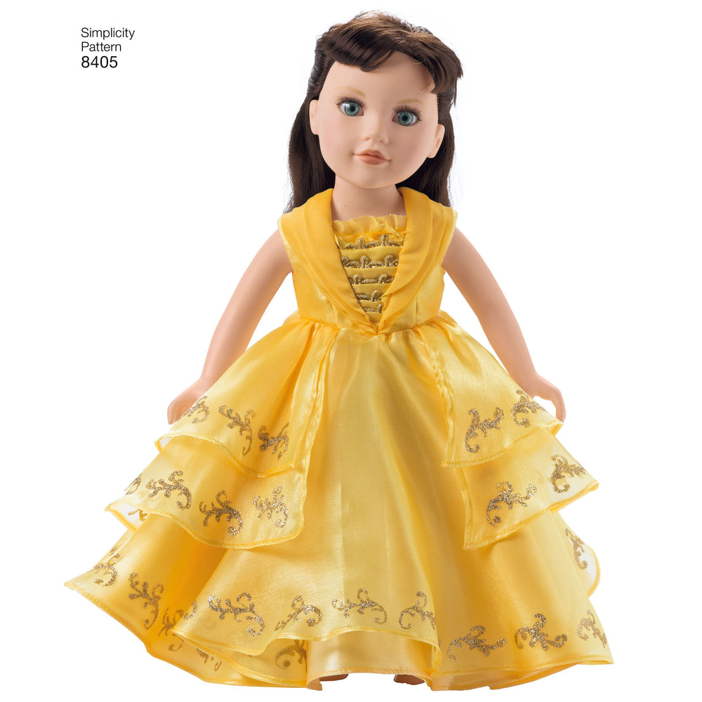 Simplicity Pattern 8405  Beauty and the Beast Costume for Child and 18" Dol from Jaycotts Sewing Supplies