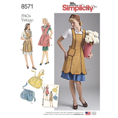 Simplicity Pattern 8571womens vintage aprons from Jaycotts Sewing Supplies