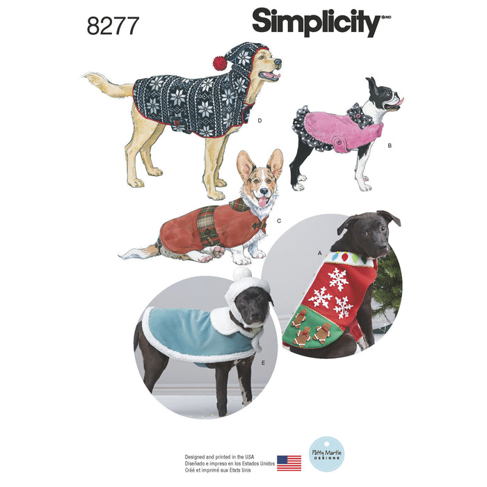 Simplicity Pattern 8277  fleece dog coats from Jaycotts Sewing Supplies