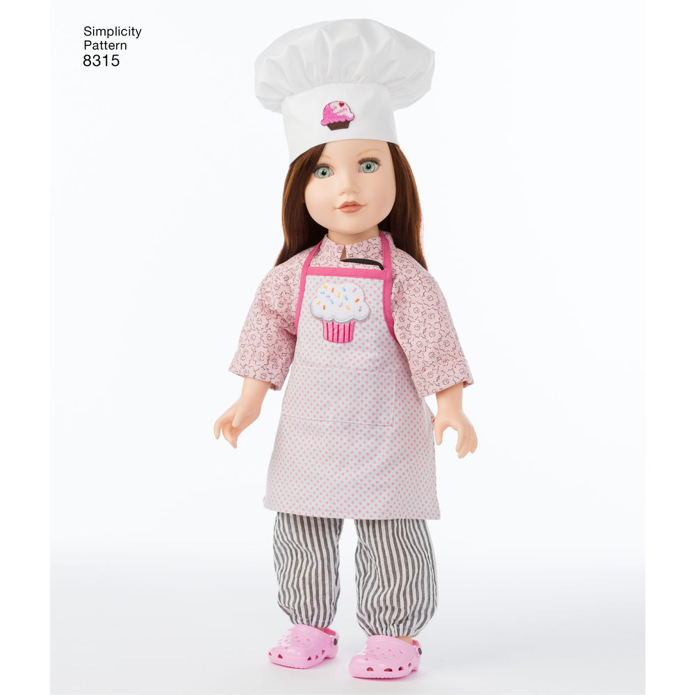 Simplicity Pattern 8315 18"chef doll clothes from Jaycotts Sewing Supplies