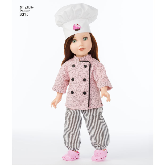 Simplicity Pattern 8315 18"chef doll clothes from Jaycotts Sewing Supplies