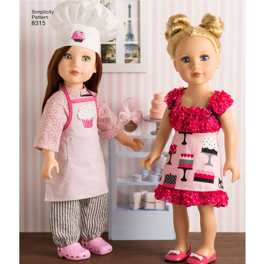 Simplicity Pattern 8315 18"chef doll clothes from Jaycotts Sewing Supplies