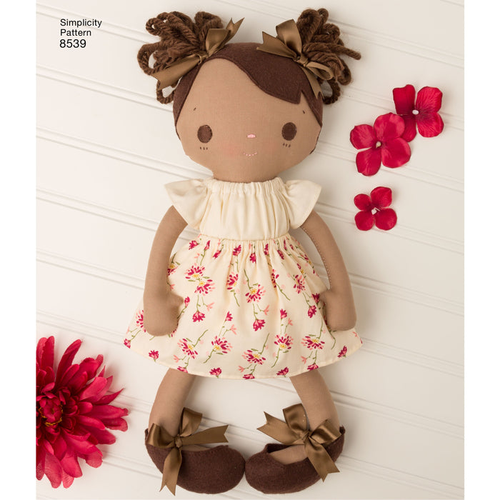 Simplicity Pattern 8539 stuffed dolls and clothes from Jaycotts Sewing Supplies