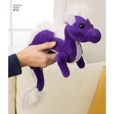 Simplicity Pattern 8715 stuffed toy dragons from Jaycotts Sewing Supplies