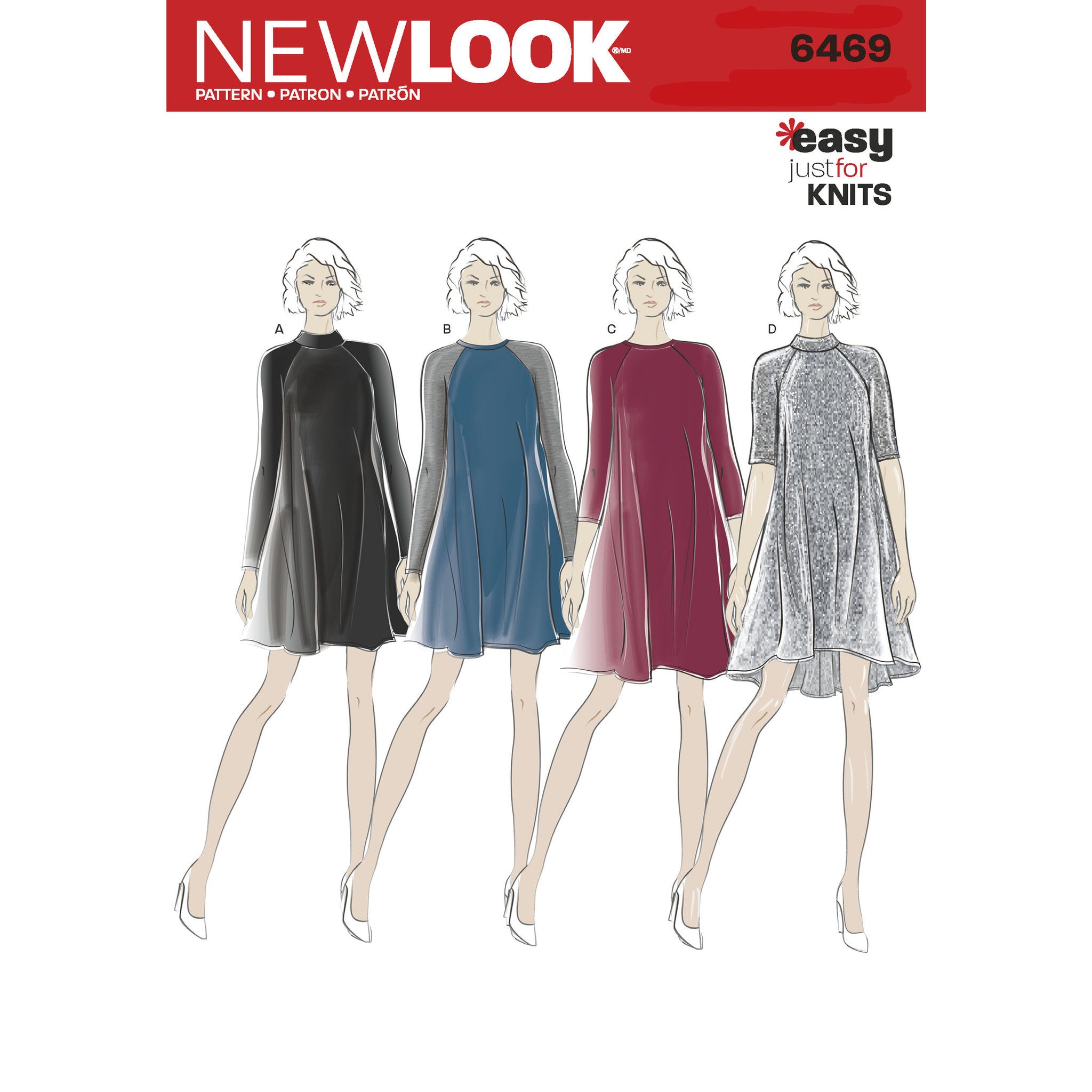 NL6469 Easy Knit Dress with Length and Sleeve Variations from Jaycotts Sewing Supplies