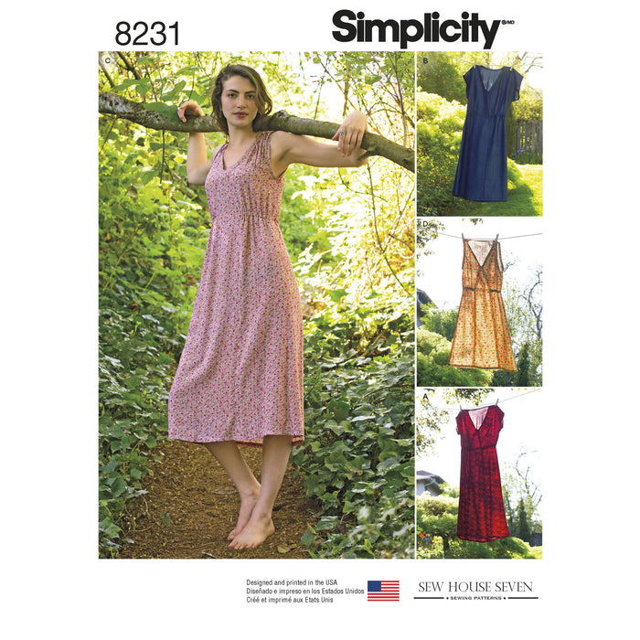 Simplicity Pattern 8231 misses-dress-in-two-lengths from Jaycotts Sewing Supplies