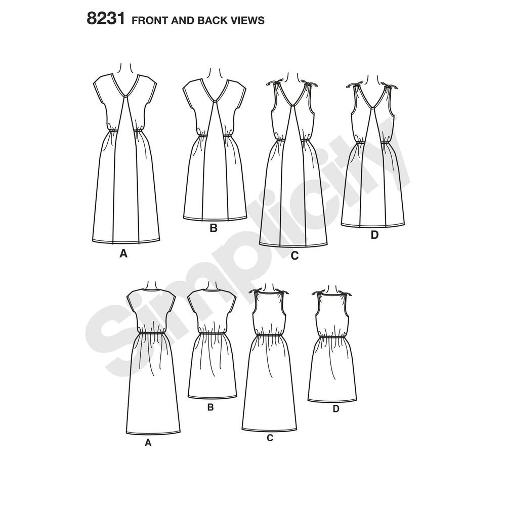 Simplicity Pattern 8231 misses-dress-in-two-lengths from Jaycotts Sewing Supplies
