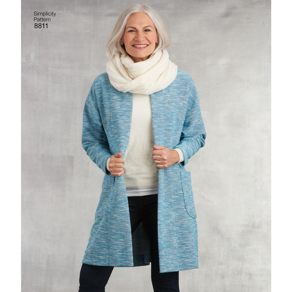 Simplicity Pattern 8811 Missesâ€™ Knit Sweater from Jaycotts Sewing Supplies