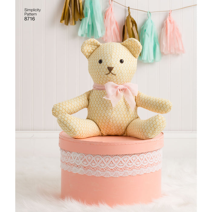 Simplicity Pattern 8716 stuffed-toy-animals from Jaycotts Sewing Supplies