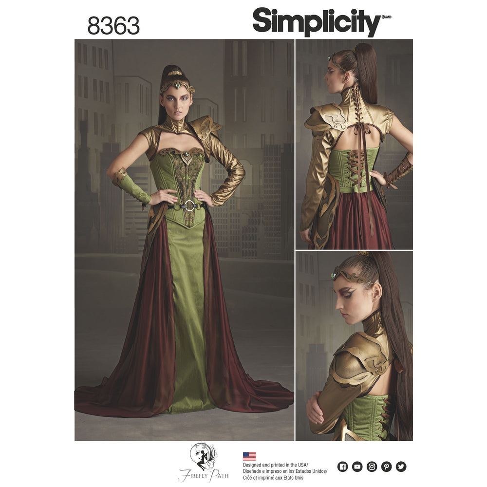 Simplicity Pattern 8363 misses fantasy ranger costume from Jaycotts Sewing Supplies