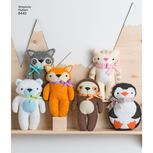 Simplicity Pattern 8440 stuffed craft animals from Jaycotts Sewing Supplies