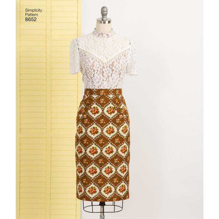 Simplicity Pattern 8652 vintage inspired pencil skirt from Jaycotts Sewing Supplies