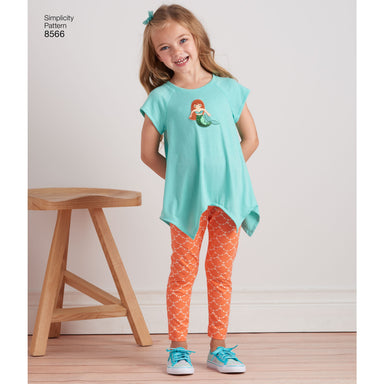 Simplicity Pattern 8566 childs girls tunics leggings — jaycotts.co