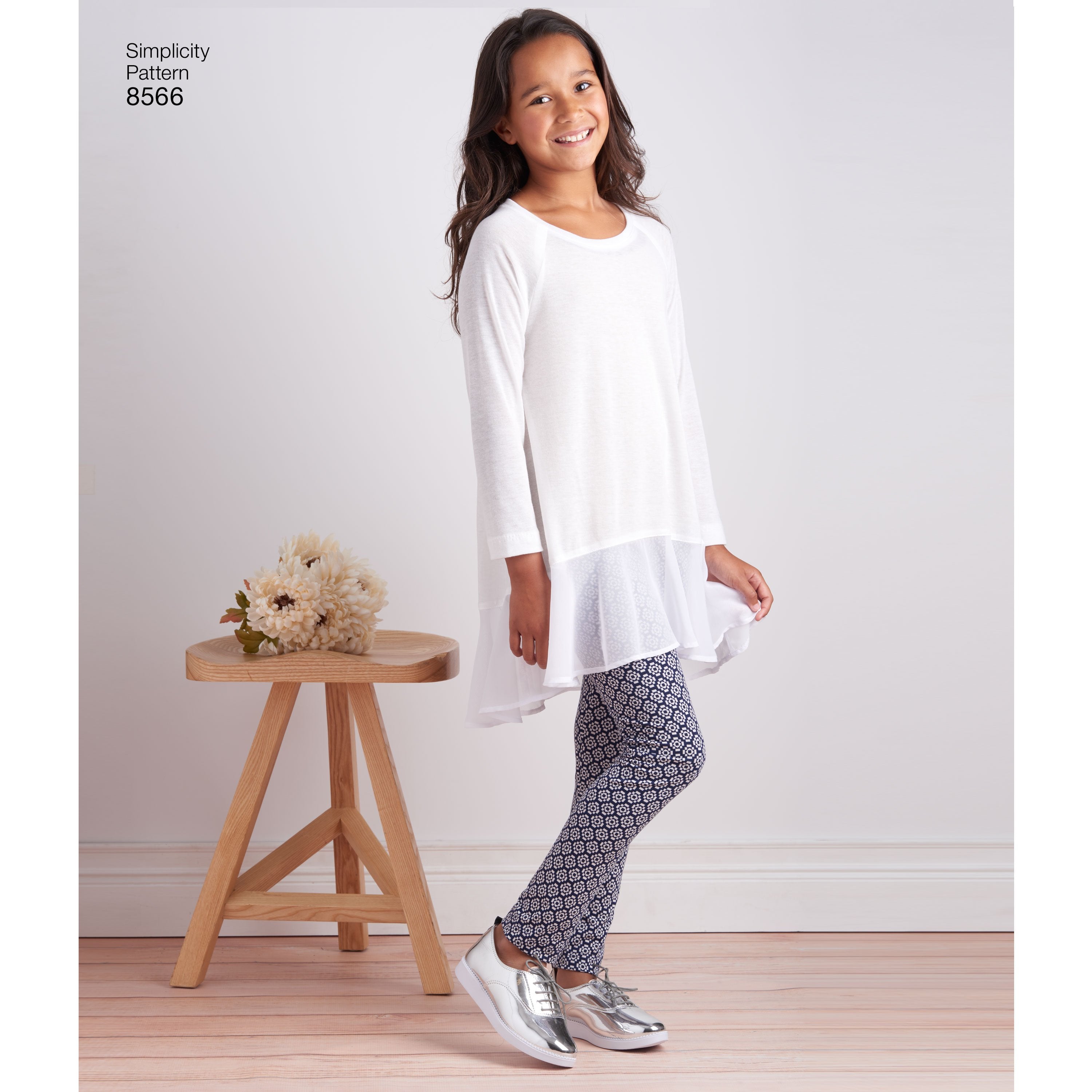 Simplicity Pattern 8566 childs girls tunics leggings from Jaycotts Sewing Supplies