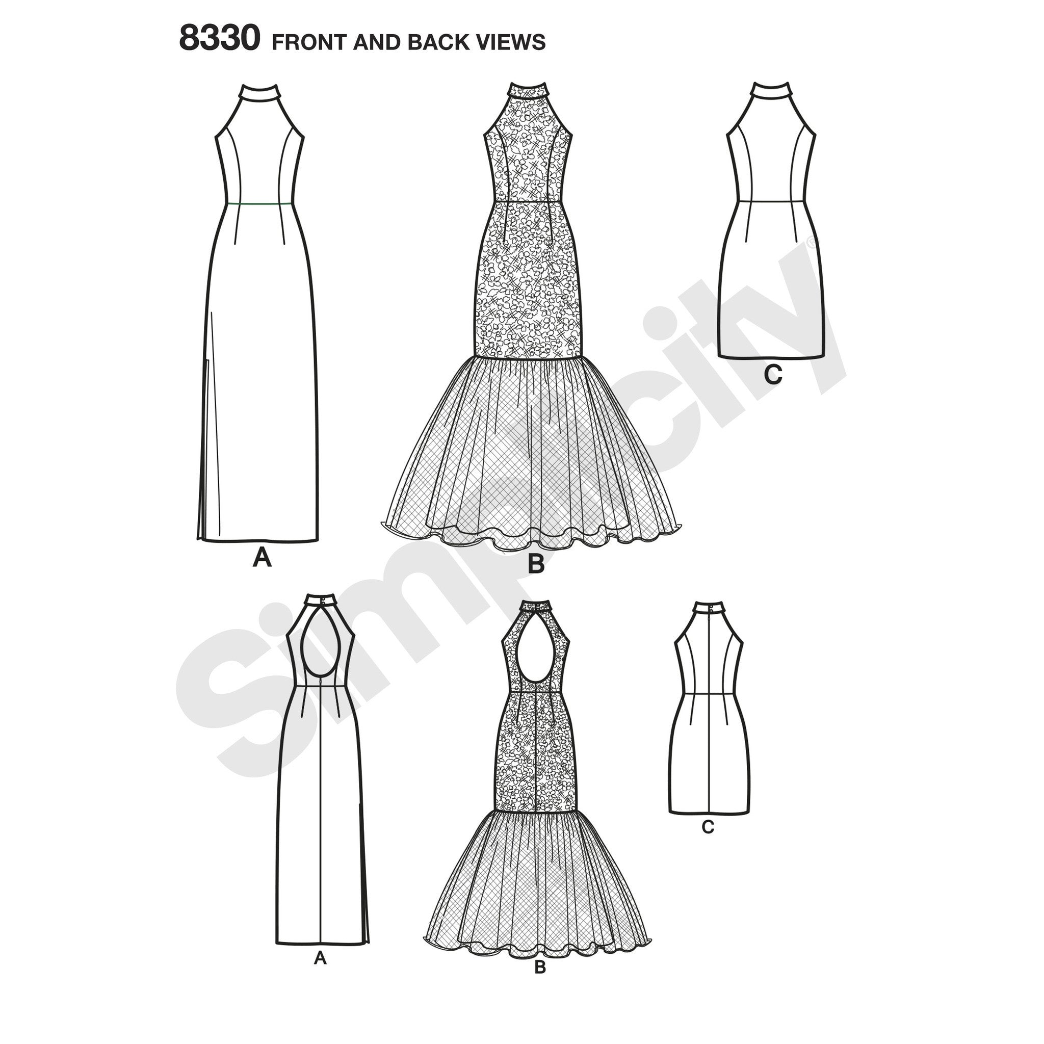 Simplicity Pattern 8330 misses dress with skirt and back variations from Jaycotts Sewing Supplies